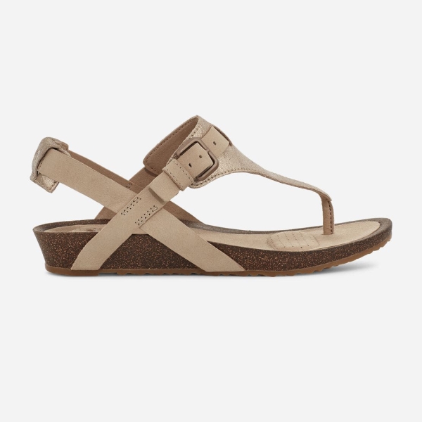 Hungary Teva Mahonia 3-Point Metallic - Női Wedge Szandál Világos Barna - 408-MKABI